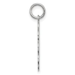 Sterling Silver Rh-plt Engraveable Polished Front/Satin Back Disc Charm