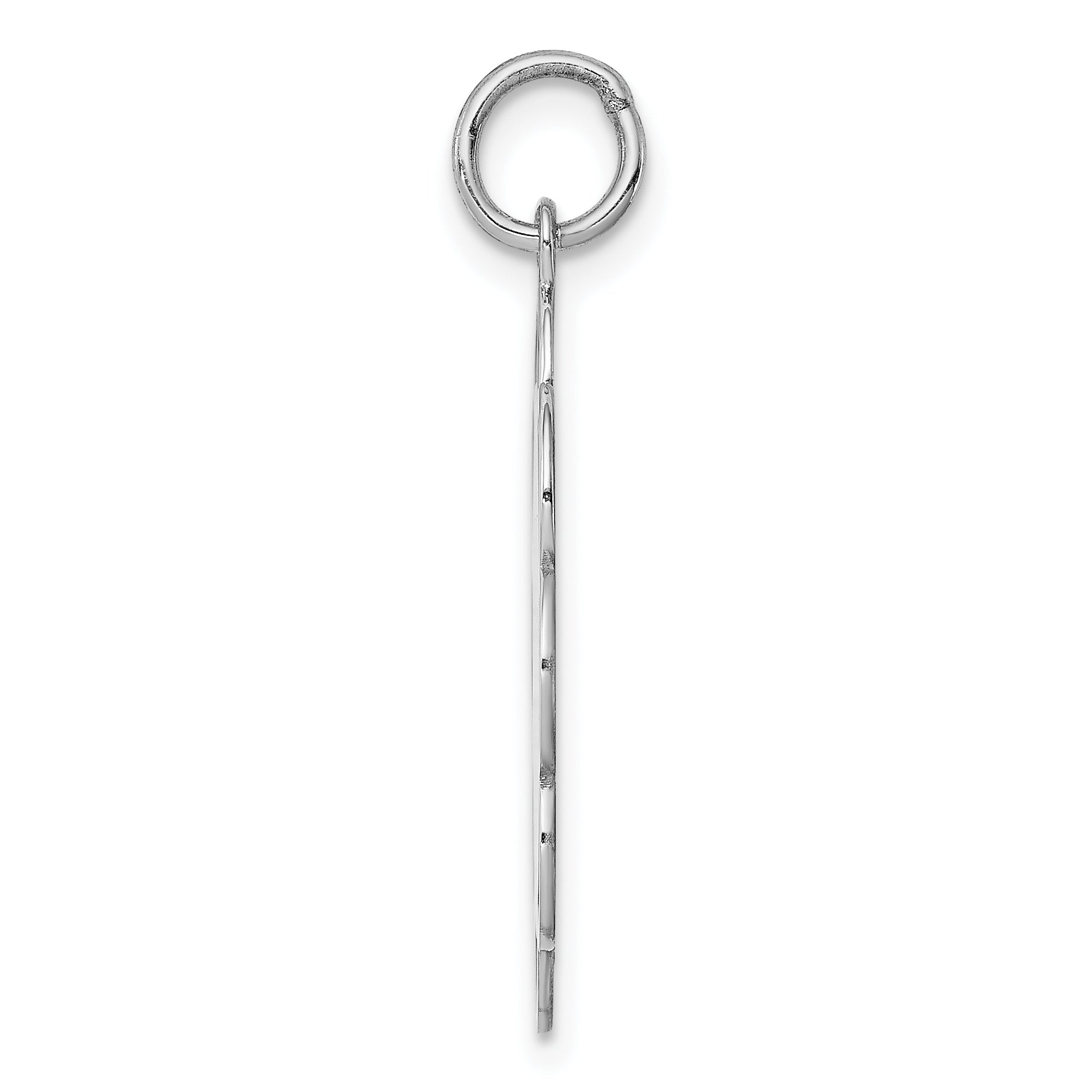 Sterling Silver Rh-plt Engraveable Polished Front/Satin Back Disc Charm Secondary image