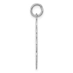 Sterling Silver Rh-plt Engraveable Polished Front/Satin Back Disc Charm