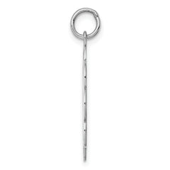 Sterling Silver Rh-plt Engraveable Polished Front/Satin Back Disc Charm