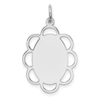 Sterling Silver Rh-plt Engraveable Polished Front/Satin Back Disc Charm