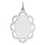 Sterling Silver Rh-plt Engraveable Polished Front/Satin Back Disc Charm