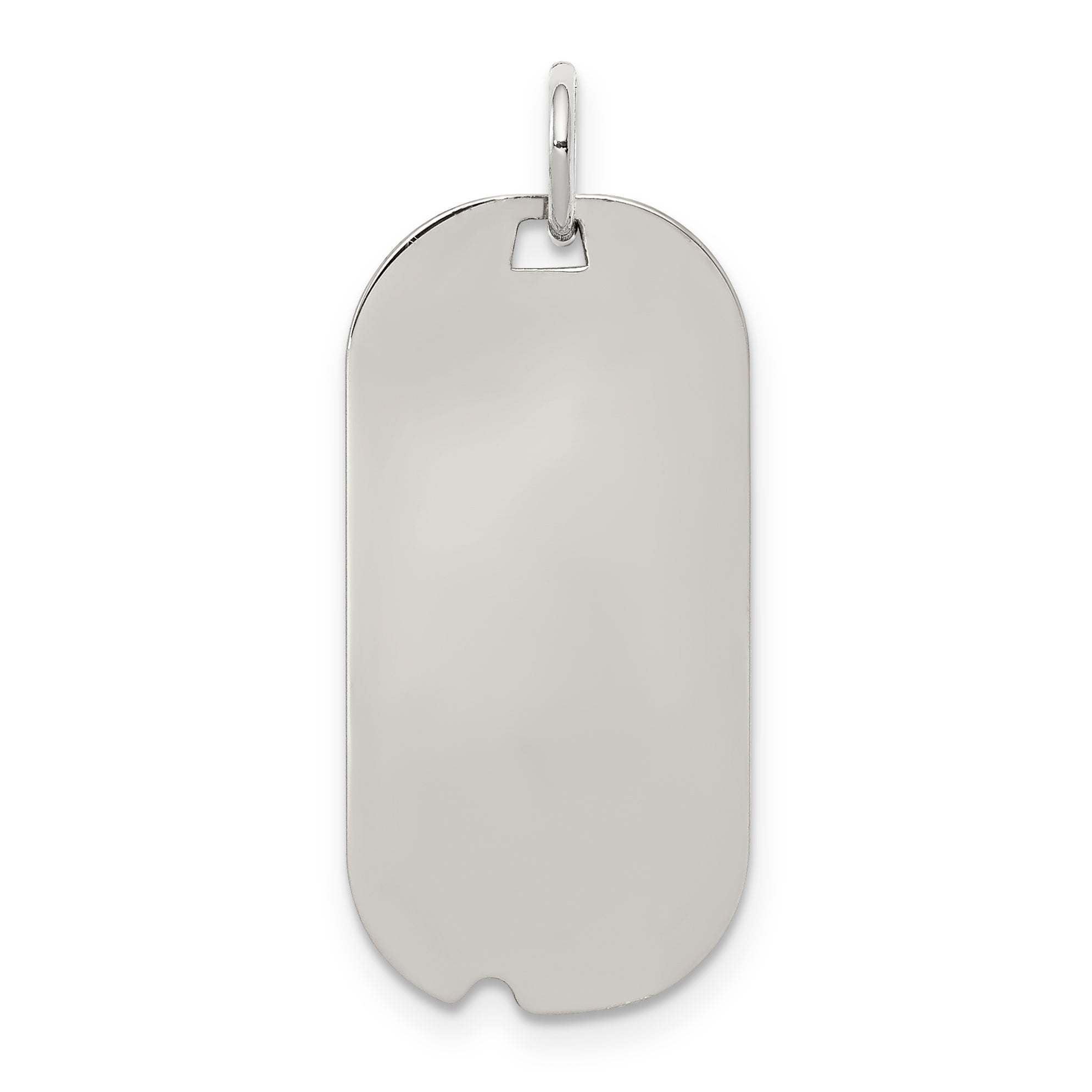 SS Rh-plt Engraveable Dog Tag Polished Front/Satin Back Disc Charm Main image
