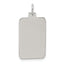 Sterling Silver Rhod.-plated Eng. Rect. Polish Front/Satin Back Disc Charm