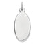 Sterl Silver Rh-plt Engraveable Oval Polished Front/Satin Back Disc Charm
