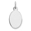 Sterl Silver Rh-plt Engraveable Oval Polished Front/Satin Back Disc Charm