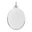 Sterling Silver Rhod-plate Eng. Oval Polish Front/Satin Back Disc Charm