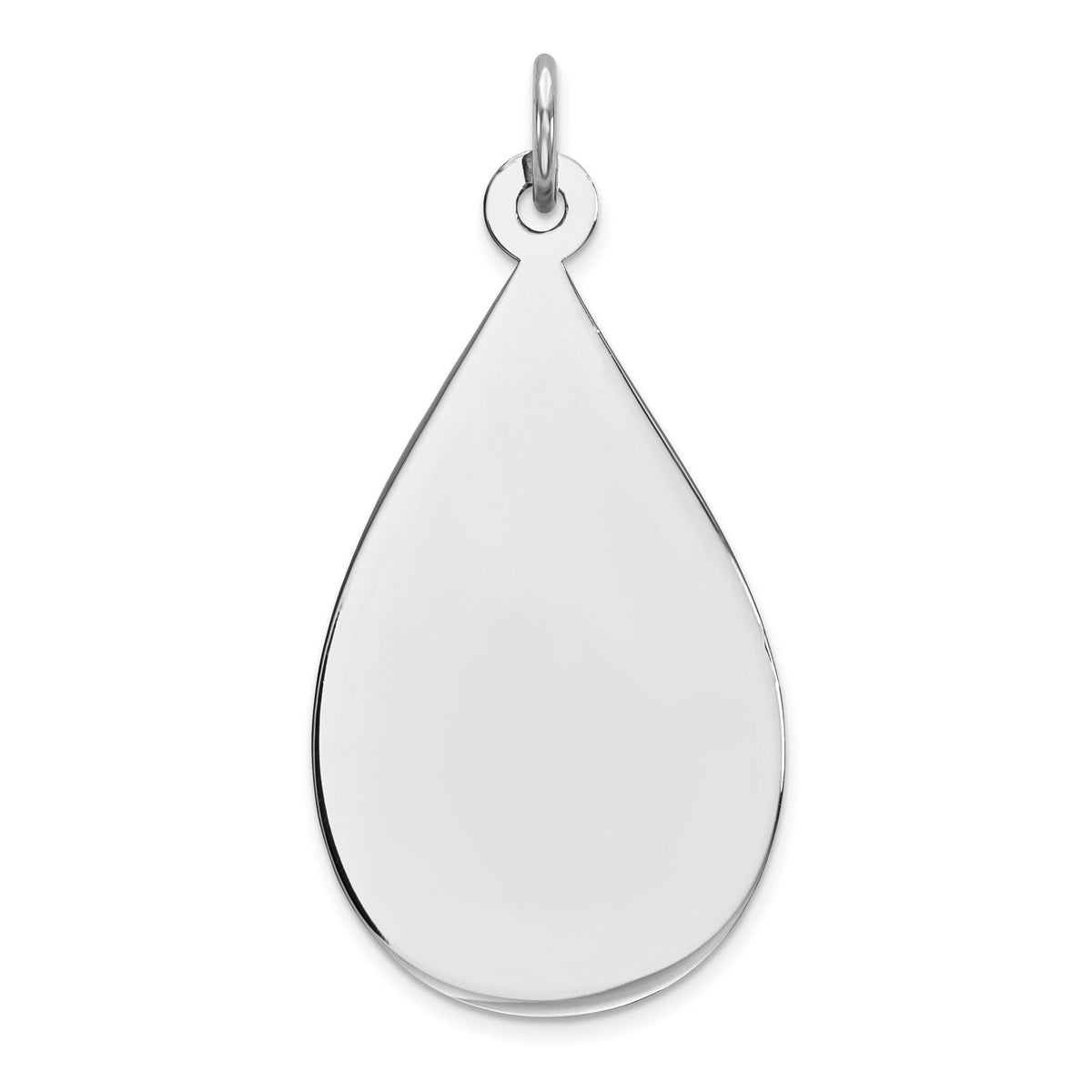 Teardrop Disc Charm in Sterling Silver, 32mm Engravable - Sophia Jewelers Main image