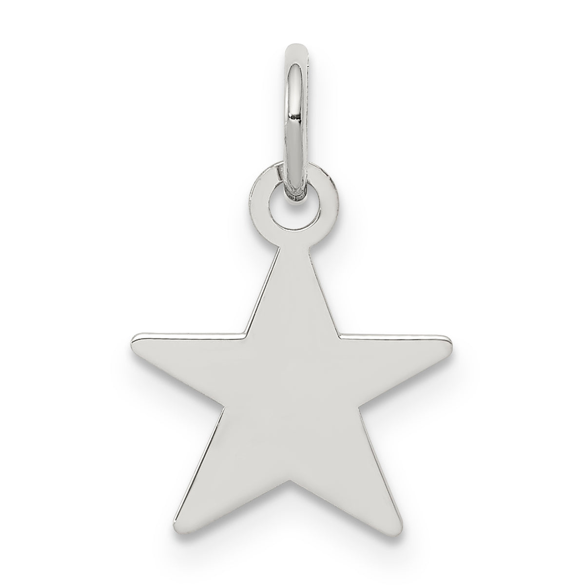 Sterling Silver Rhodium-plated Engraveable Star Disc Charm Main image