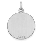 SS Rh-plt Engraveable Round Patterned Polished Front/Satin Back Disc