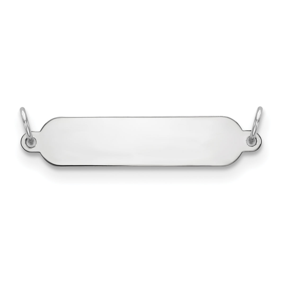 Sterling Silver Rh-plt Engraveable Polished Front/Satin Back Plate