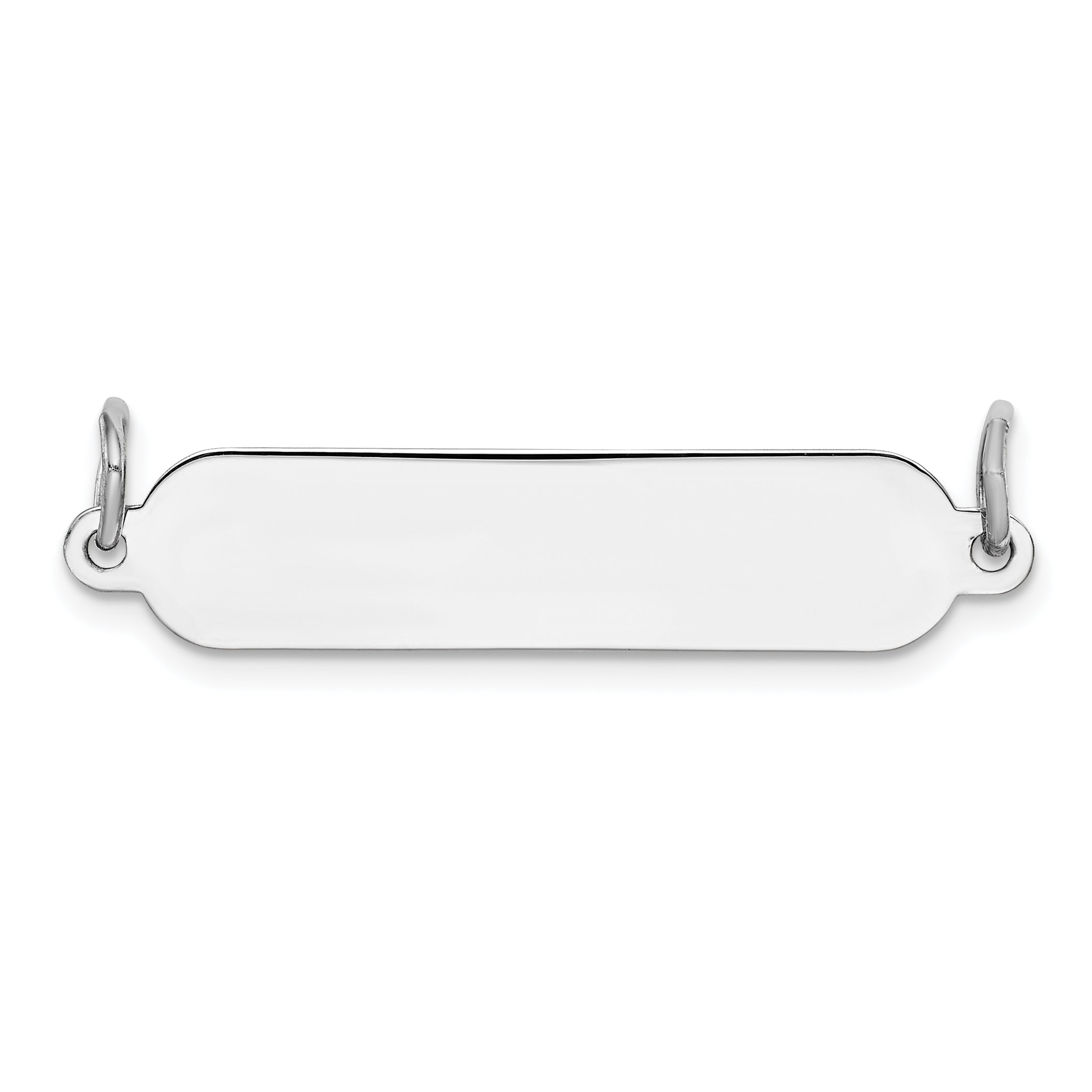 Sterling Silver Rh-plt Engraveable Polished Front/Satin Back Plate Main image