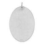 Sterl Silver Rh-plt Engraveable Oval Polished Front/Satin Back Disc Charm
