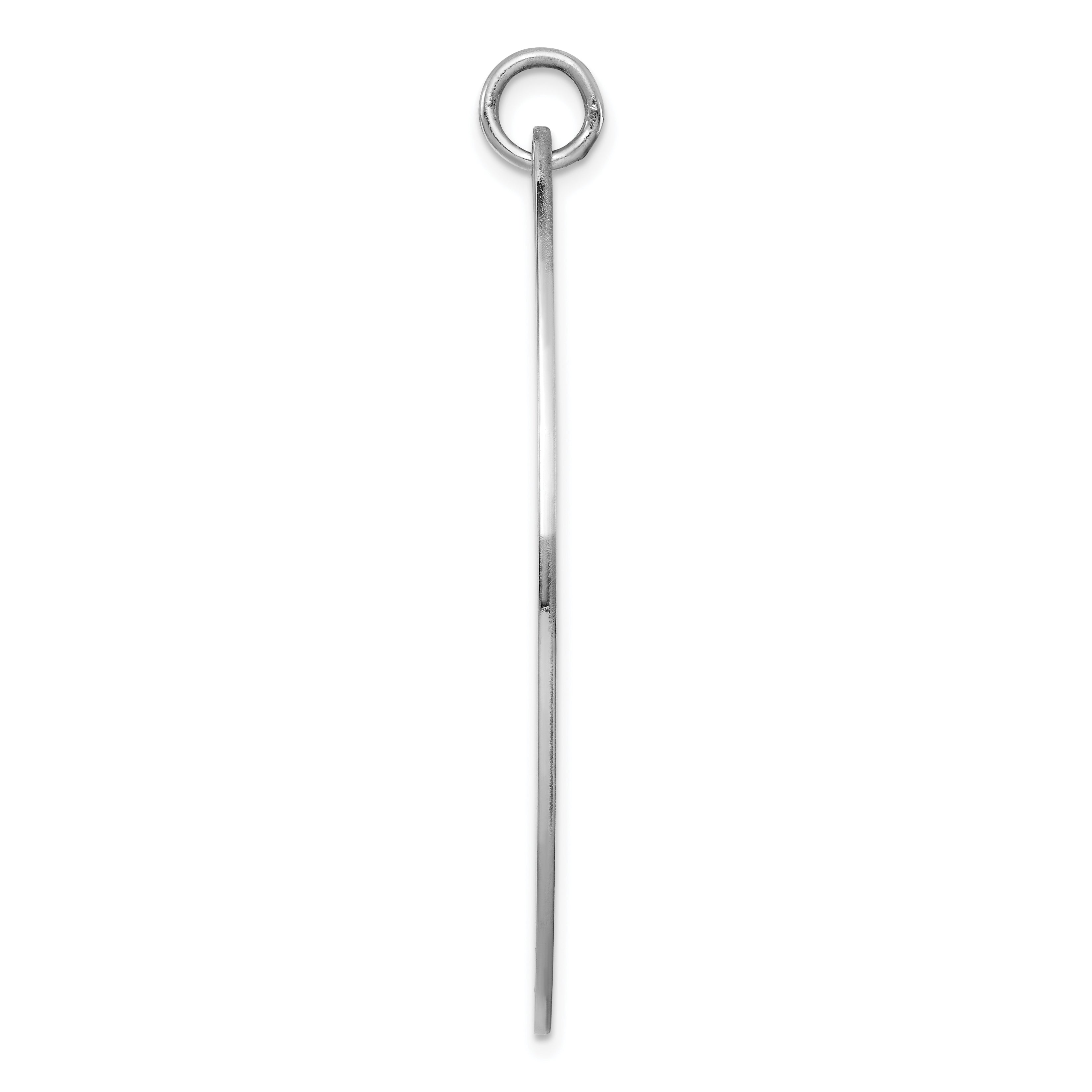Sterl Silver Rh-plt Engraveable Oval Polished Front/Satin Back Disc Charm Secondary image