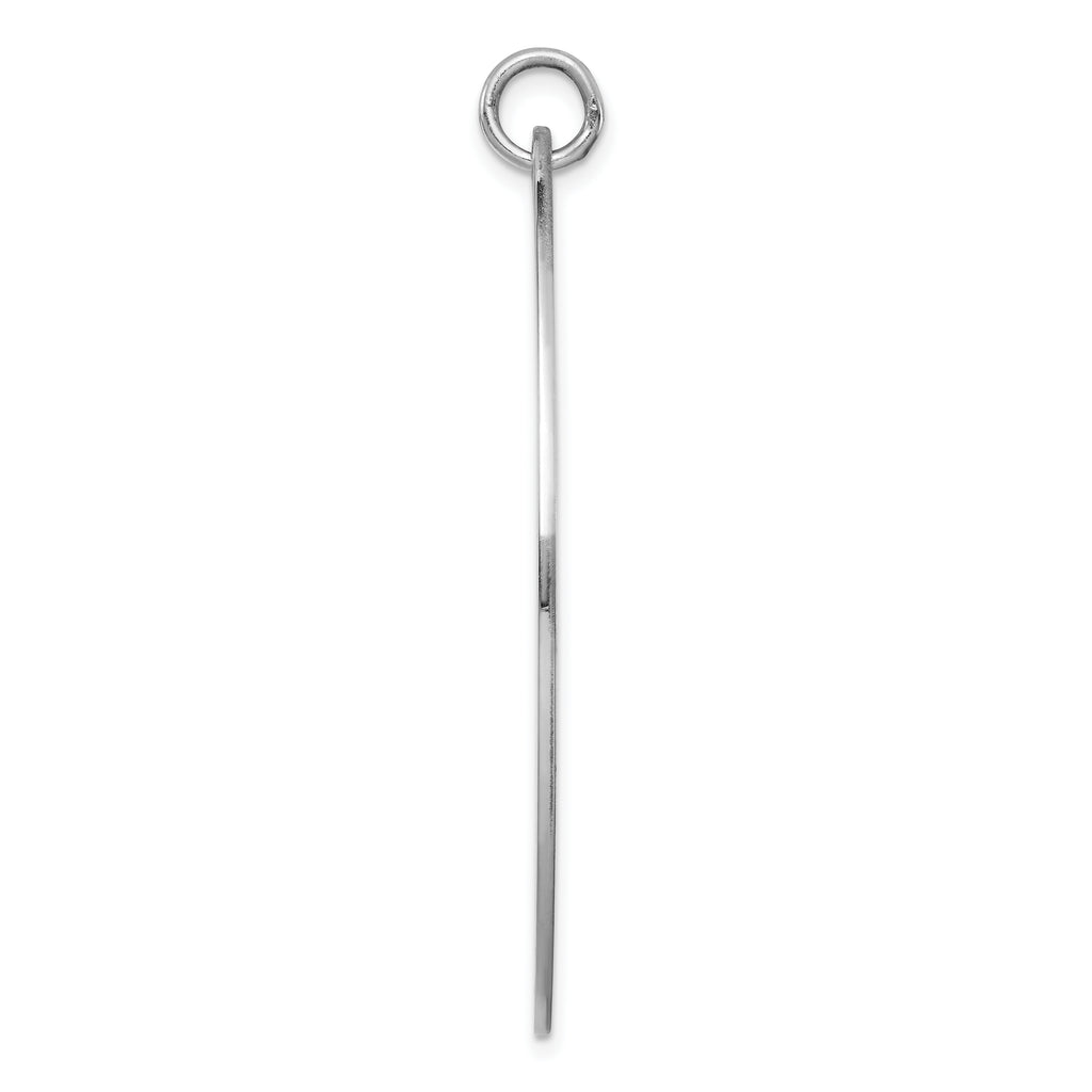 Sterl Silver Rh-plt Engraveable Oval Polished Front/Satin Back Disc Charm