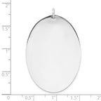 Sterl Silver Rh-plt Engraveable Oval Polished Front/Satin Back Disc Charm