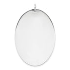 Sterl Silver Rh-plt Engraveable Oval Polished Front/Satin Back Disc Charm