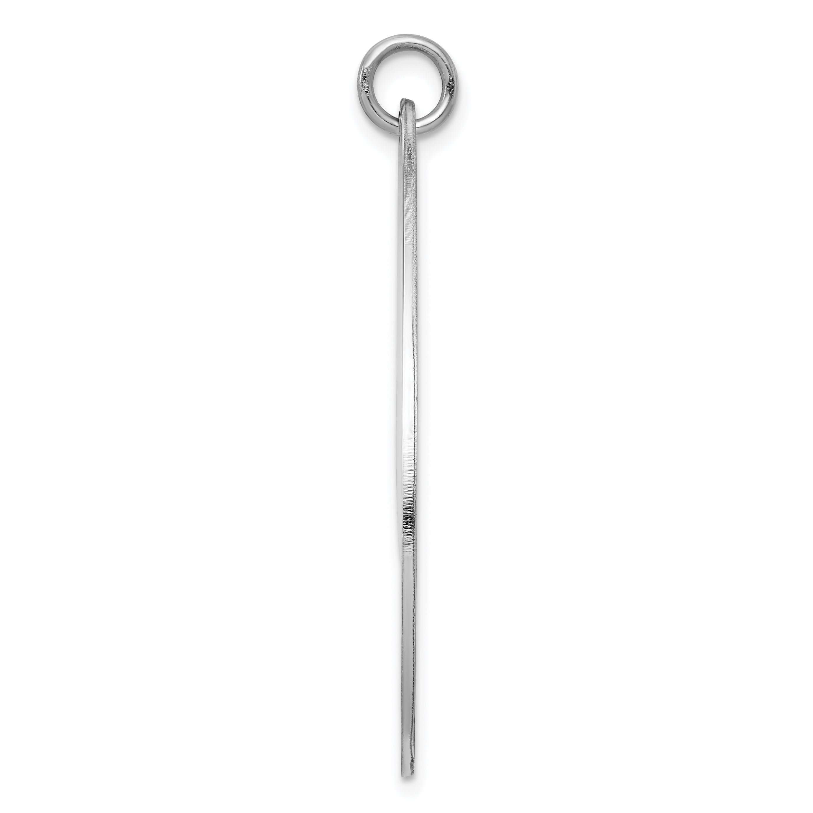 Sterling Silver Rh-plt Engraveable Polished Front/Satin Back Disc Charm Secondary image