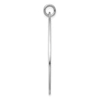 Sterling Silver Rh-plt Engraveable Polished Front/Satin Back Disc Charm