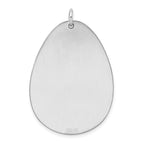Sterling Silver Rh-plt Engraveable Polished Front/Satin Back Disc Charm