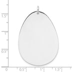 Sterling Silver Rh-plt Engraveable Polished Front/Satin Back Disc Charm