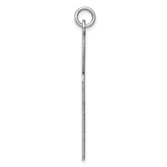 Sterling Silver Rh-plt Engraveable Polished Front/Satin Back Disc Charm