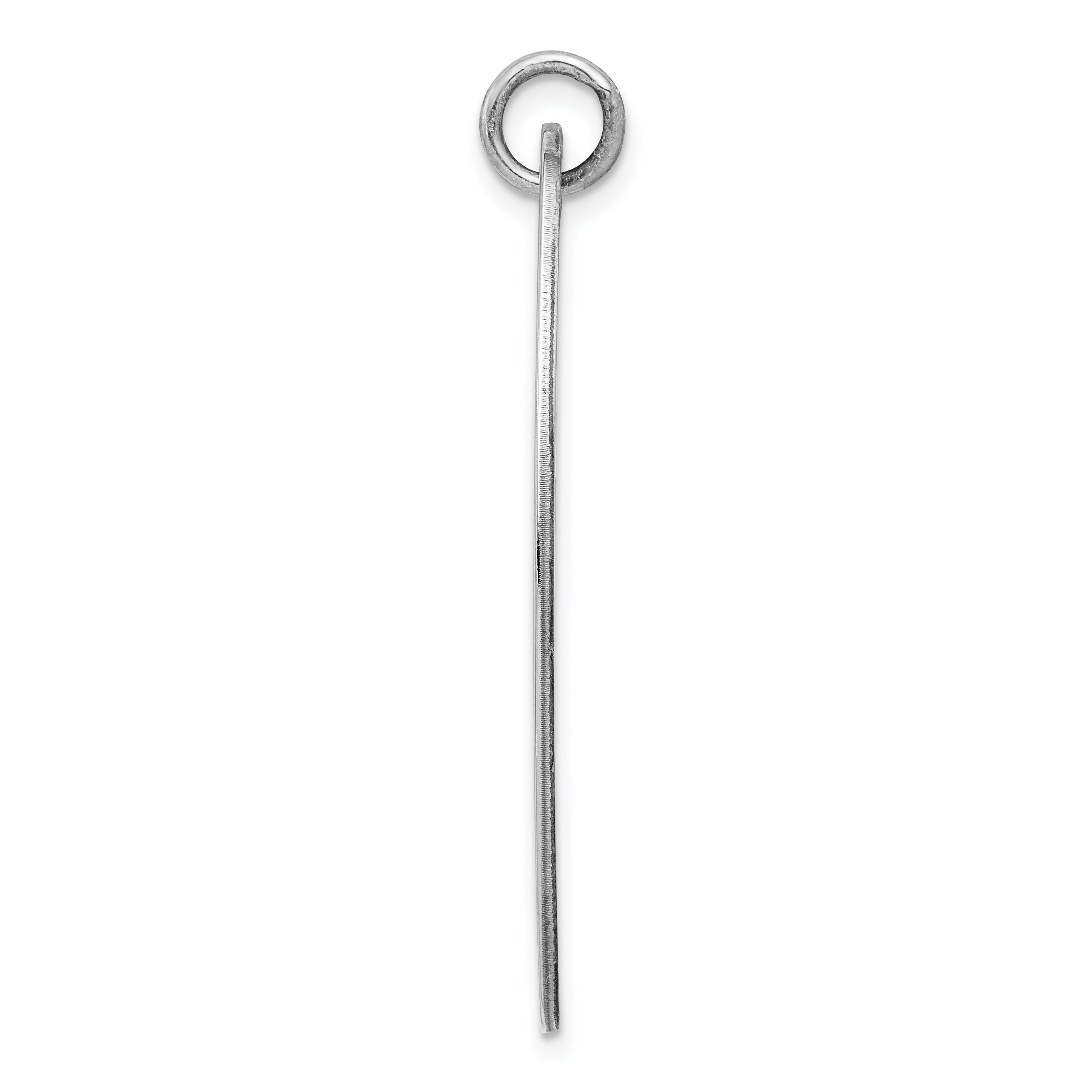 Sterling Silver Rh-plt Engraveable Polished Front/Satin Back Disc Charm
