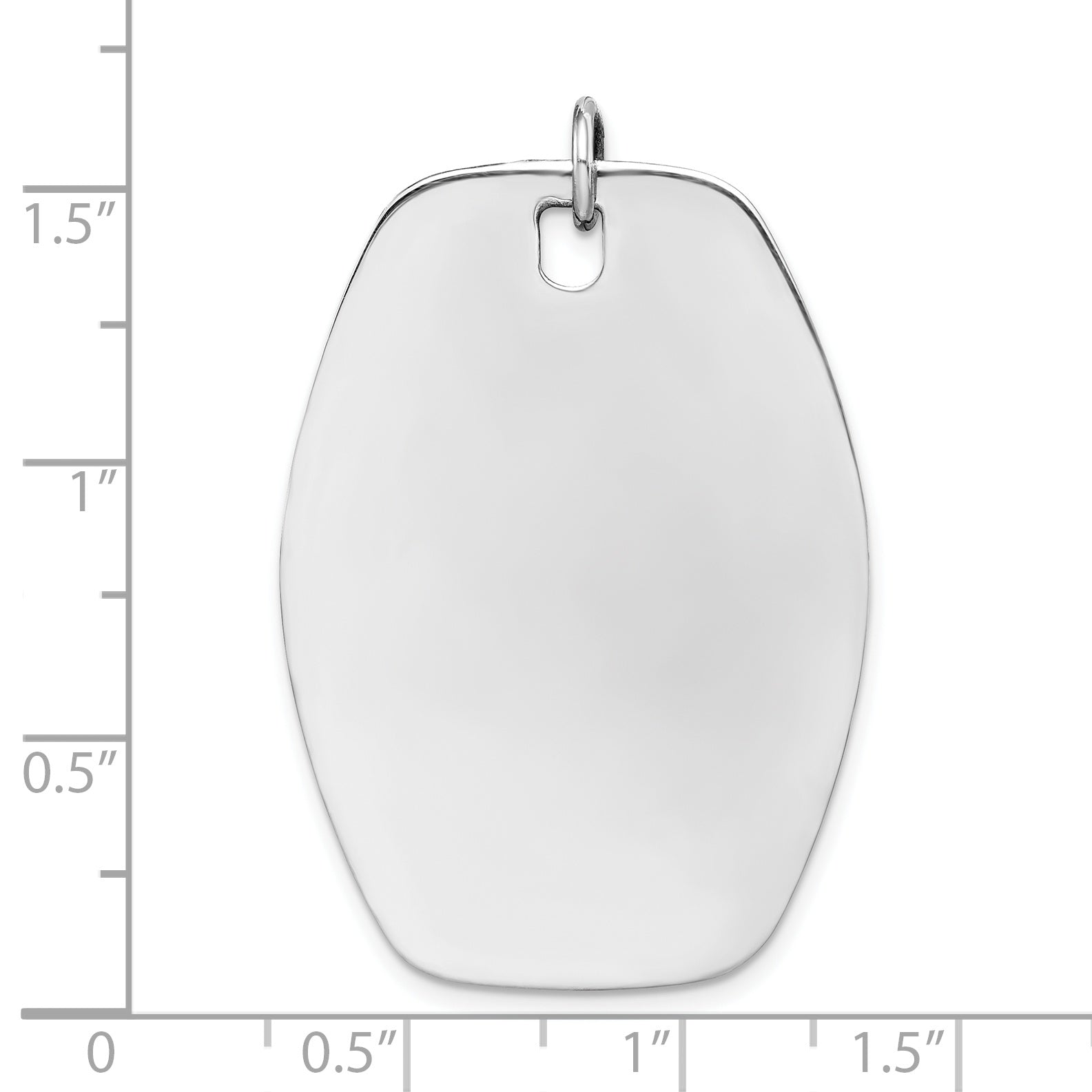Sterling Silver Rh-plt Engraveable Polished Front/Satin Back Disc Charm