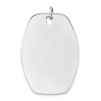 Sterling Silver Rh-plt Engraveable Polished Front/Satin Back Disc Charm