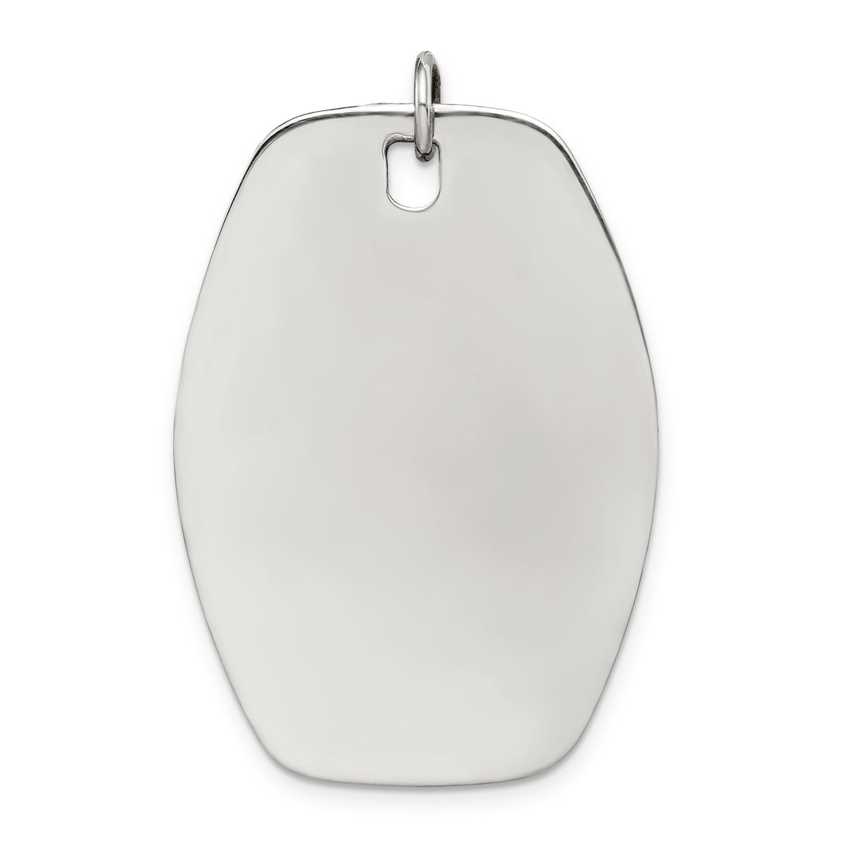 Sterling Silver Rh-plt Engraveable Polished Front/Satin Back Disc Charm