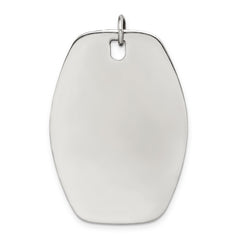 Sterling Silver Rh-plt Engraveable Polished Front/Satin Back Disc Charm