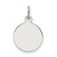 SS Rh-plt Engraveable Round Polished Front/Satin Back Disc Charm