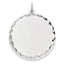 Sterling Silver Rhod-plated ENG. Round Polish Front/Satin Back Disc Charm