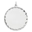 Sterling Silver Rhod-plated ENG. Round Polish Front/Satin Back Disc Charm