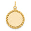 Sterling Silver GP Engraveable Round with Rope Polished Disc