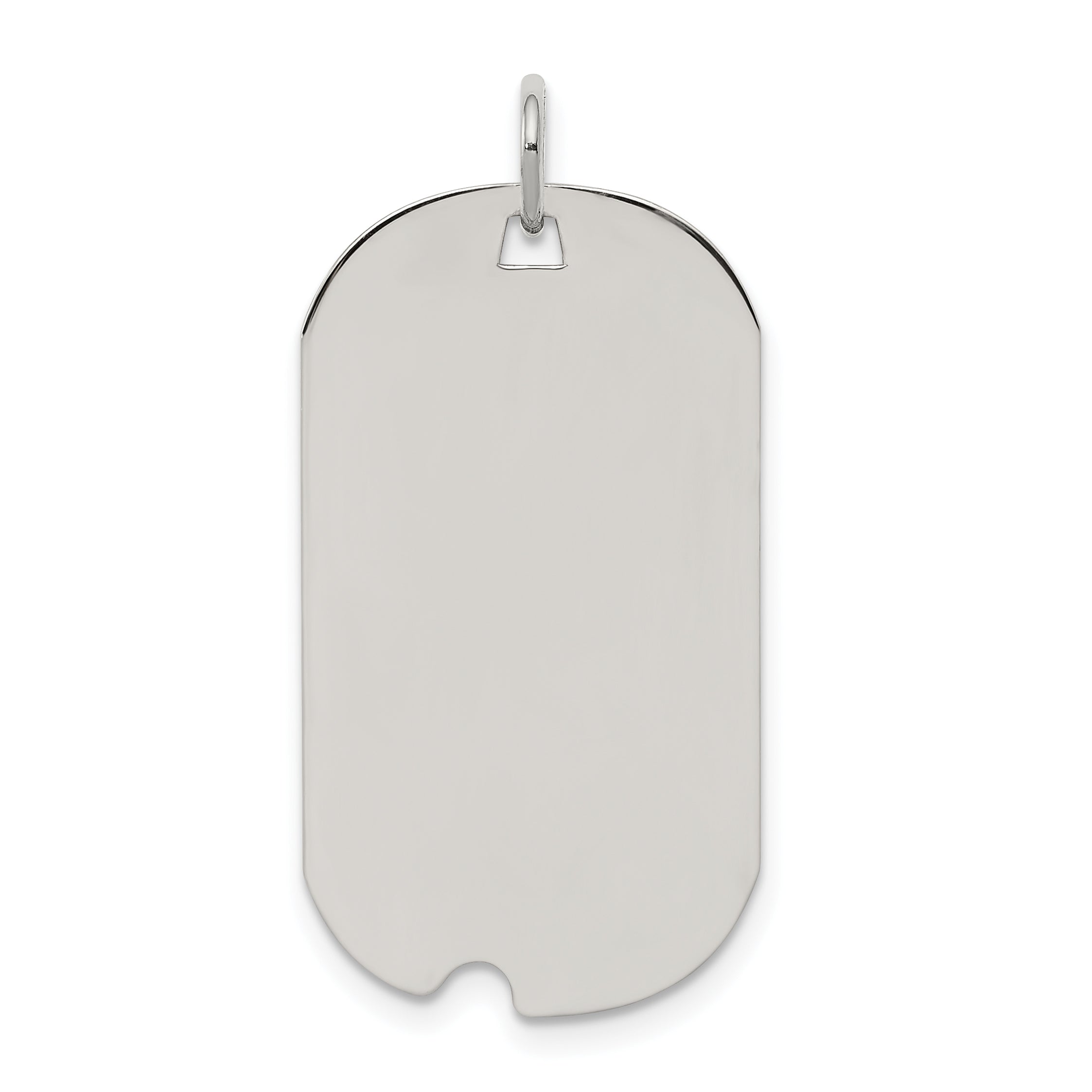 Sterling Silver Rhod-plate Eng. Dog Tag Polish Front/Satin Back Disc Charm Main image