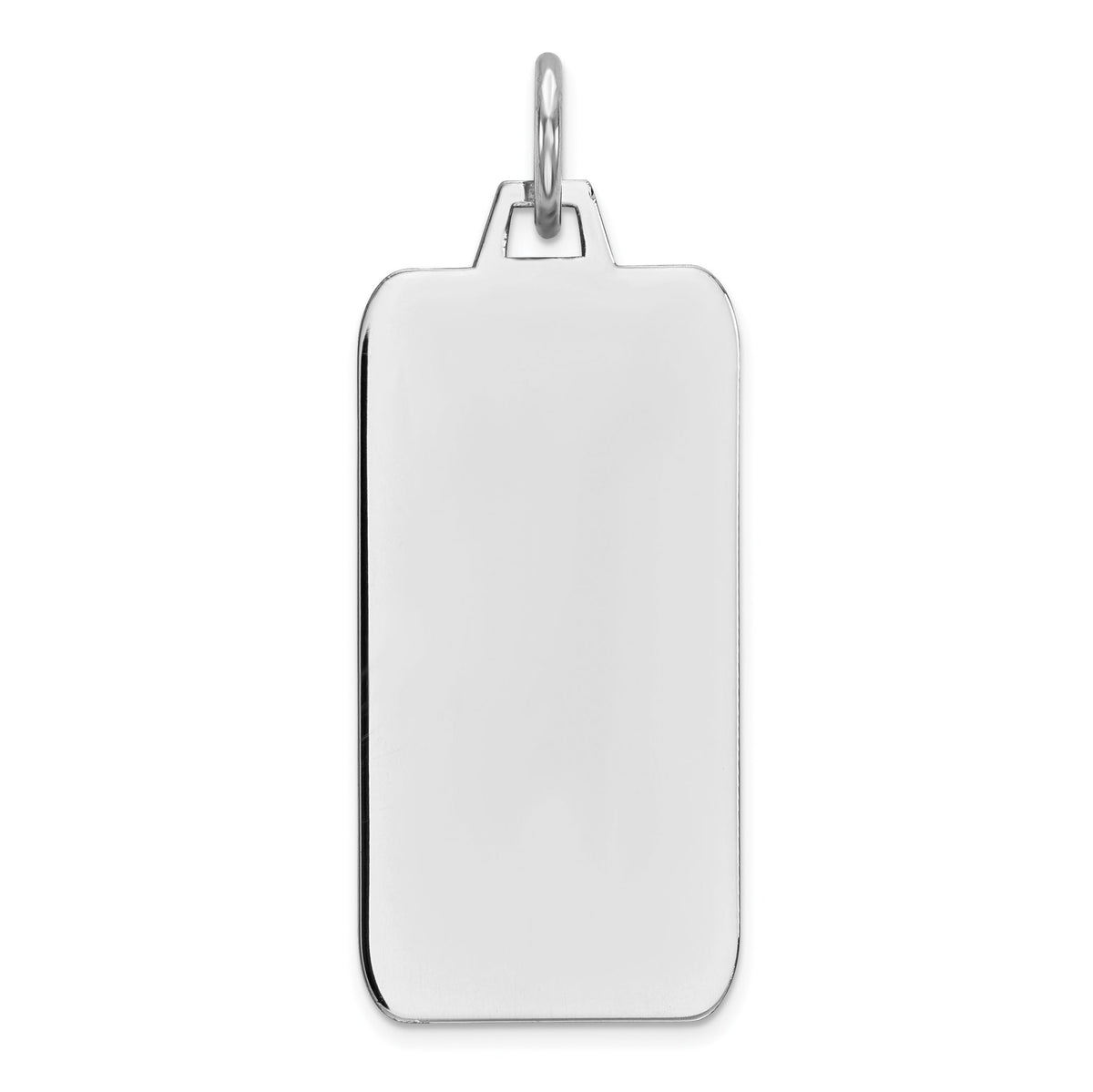 Rectangle Disc Charm in Sterling Silver, 11mm Engravable - Sophia Jewelers Main image