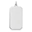 Sterling Silver Rhod-plate Eng. Rect. Polish Front/Satin Back Disc Charm