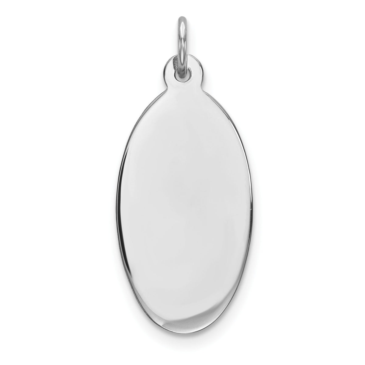 Oval Disc Charm in Sterling Silver, 35mm Satin & Polished Engravable - Sophia Jewelers Main image