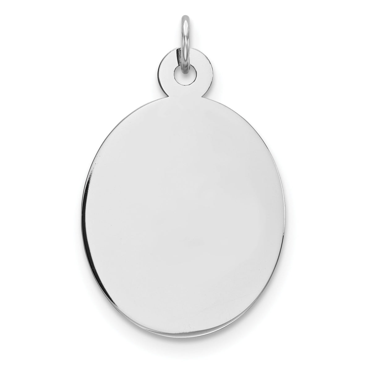 Oval Disc Charm in Sterling Silver, 28mm Satin & Polished Engravable - Sophia Jewelers Main image