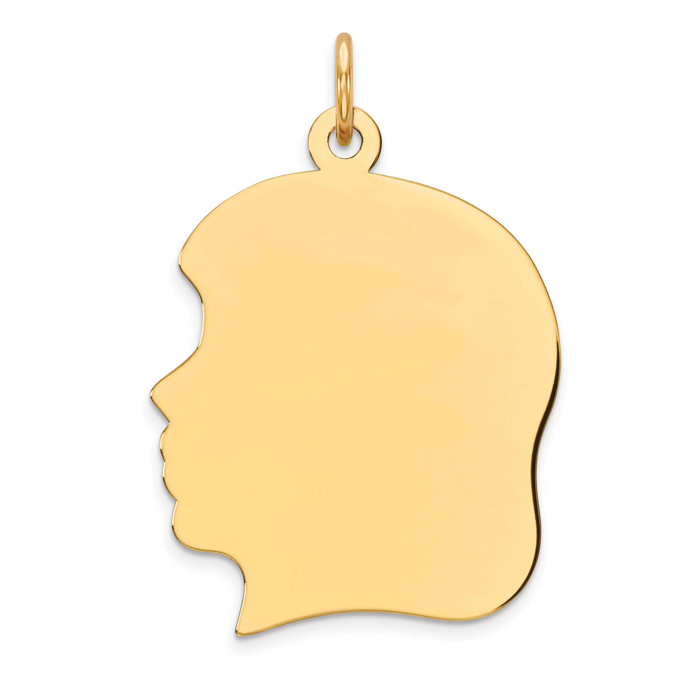 Sterling Silver GP Engraveable Girl Polished Disc Charm Main image