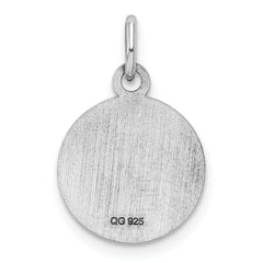 Sterling Silver Rhod-plate Blue Enamel Right Facing Boy Head Disc Charm