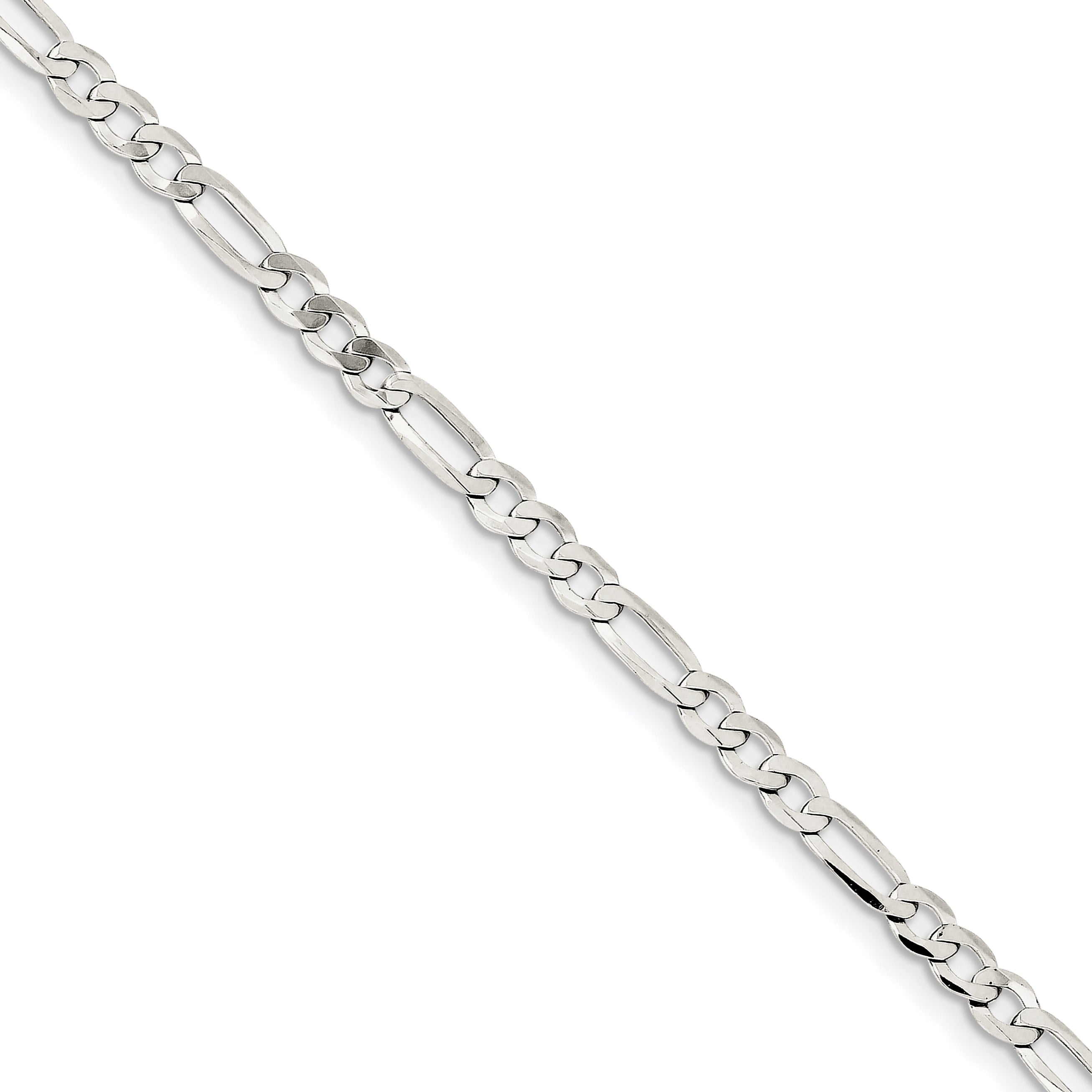 Sterling Silver 4.5mm Polished Flat Figaro Chain Main image