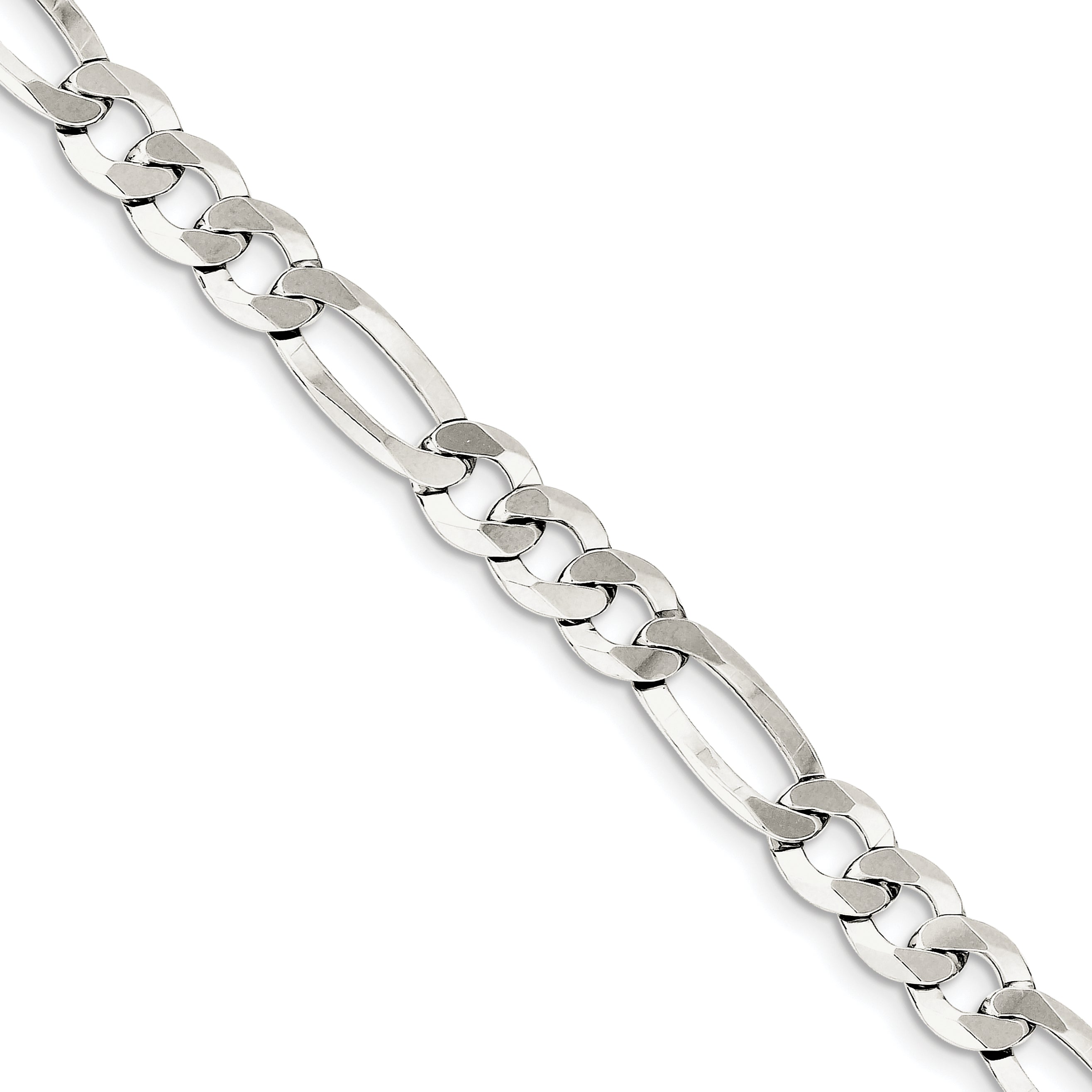 Sterling Silver 8.5mm Polished Flat Figaro Chain Main image