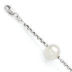 Majestik Sterling Silver Rhodium-plated 10-11mm White Imitation Shell Pearl Hand-knotted 4 Station Bracelet