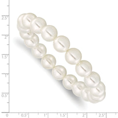 Majestik 10-11mm White Imitation Shell Pearl Stretch Bracelet