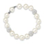 Majestik Sterling Silver Rhodium-plated 10-11mm White Imitation Shell Crystal Hand-knotted Bracelet