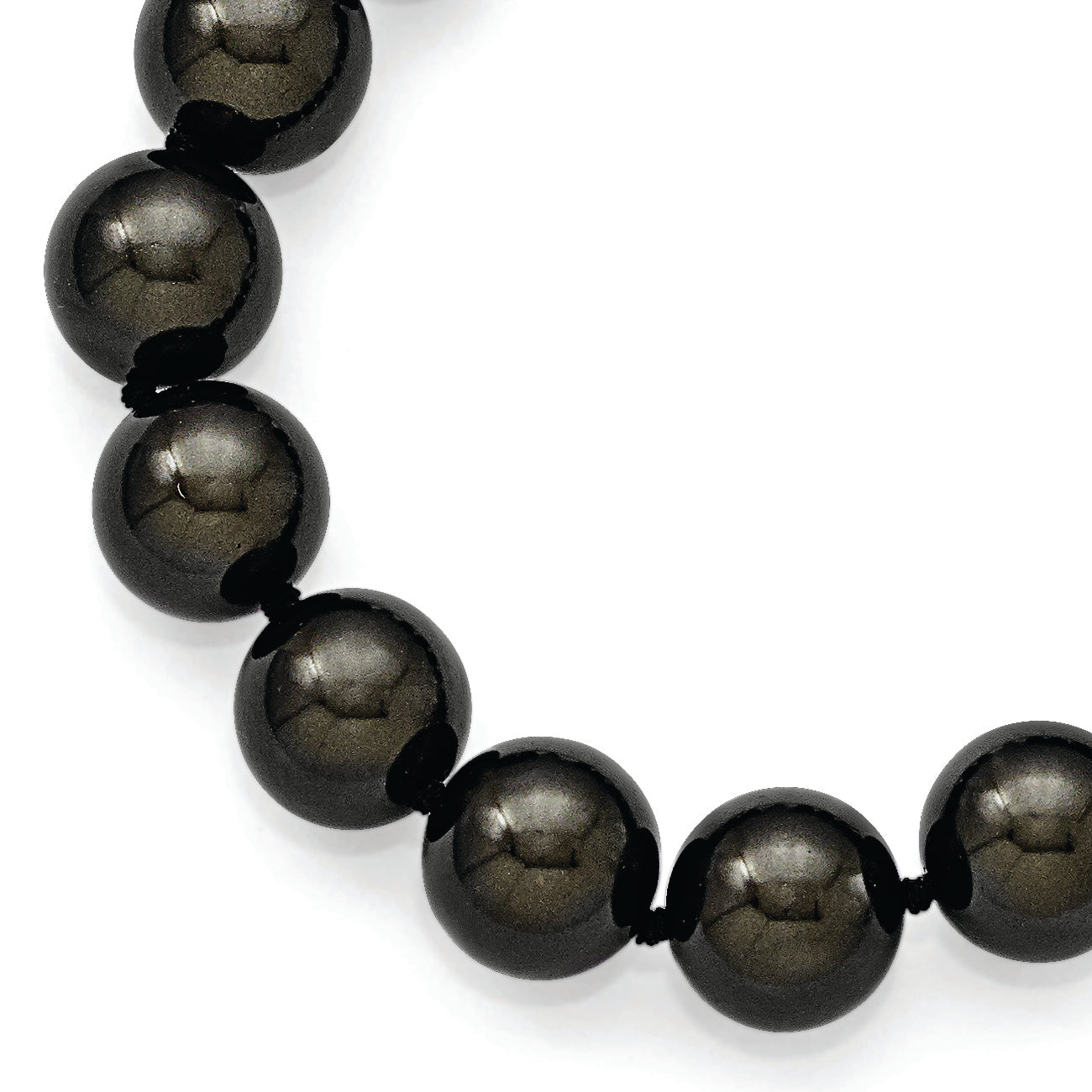 Sterling S Majestik Rh-pl 12-13mm Blk Imitat Shell Pearl w/CZ Clasp Bracele Secondary image