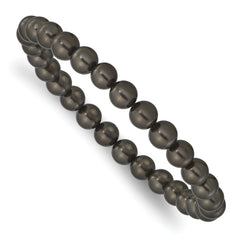 Majestik 7-8mm Black Imitation Shell Pearl Stretch Bracelet