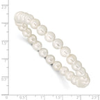 Majestik 7-8mm White Imitation Shell Pearl Stretch Bracelet